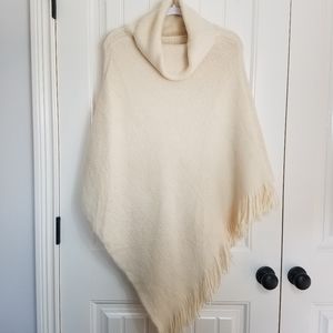 Do everything in love | costal neutral cream cozy fringe sweater poncho p…